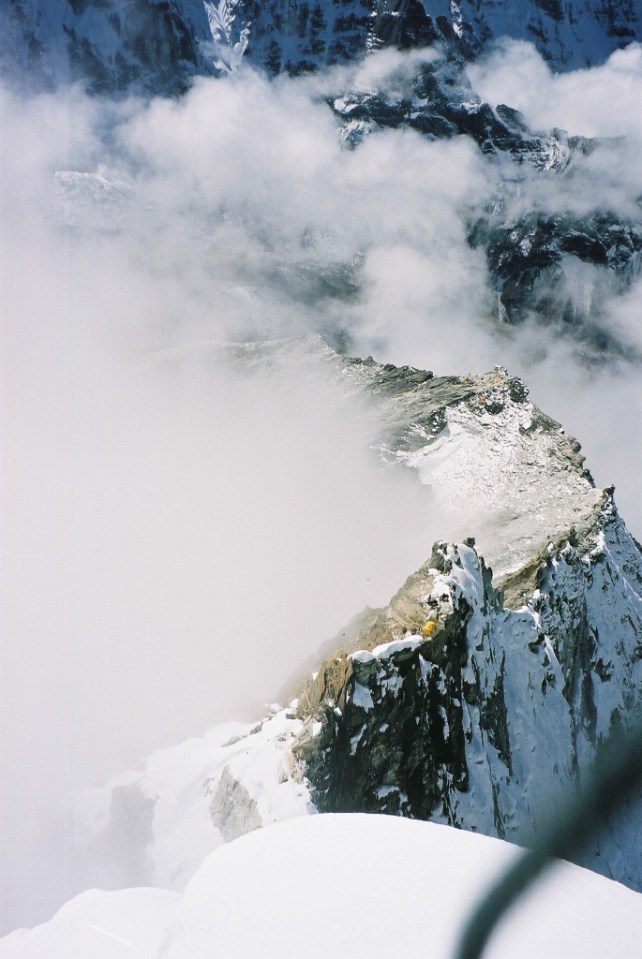 Looking down on camp 2 and in the distance camp 1