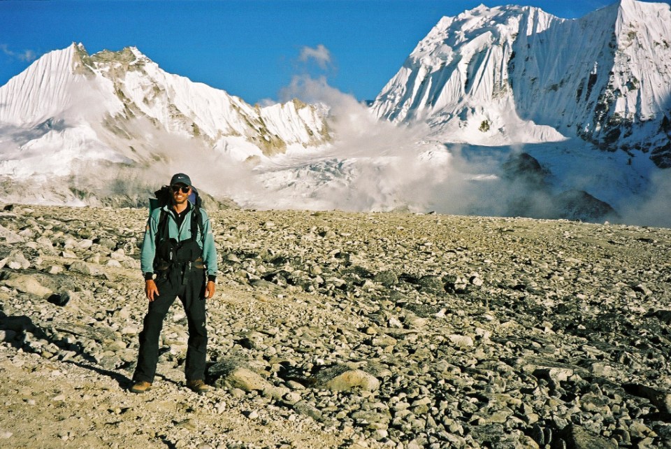 Evening sunshine just below ABC on the way back to base camp