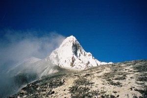 Approaching the tents at Advanced Base Camp