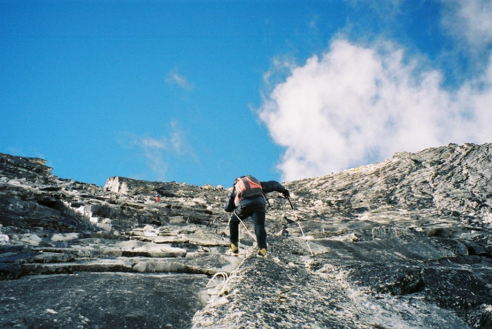 On the slabs leading to Camp 1