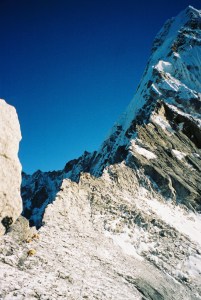 Camp 1 and the ridge leading up to camp 2