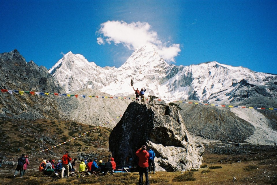 Puja ceremony at base camp