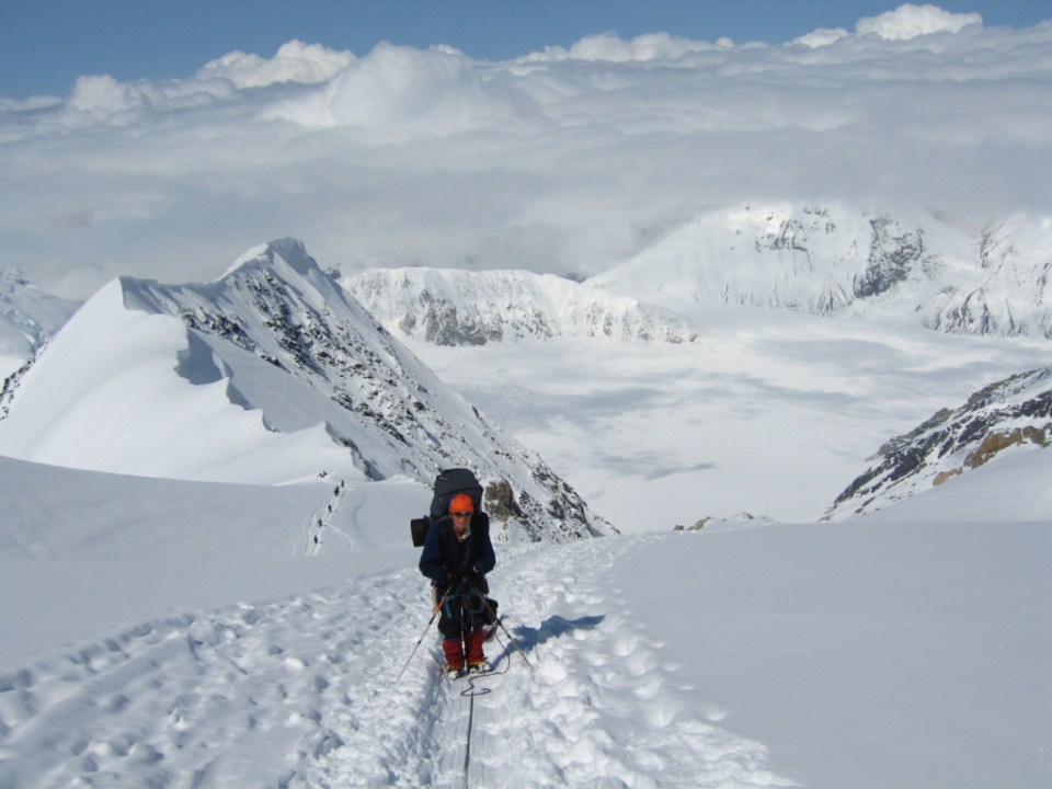 Johanneke on the way to Windy Corner .....