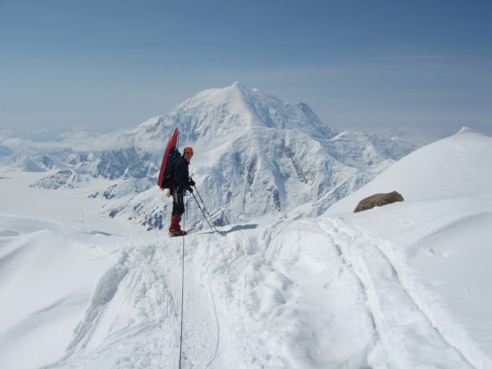 Johanneke on the way down to retrieve the cache at Windy Corner ...