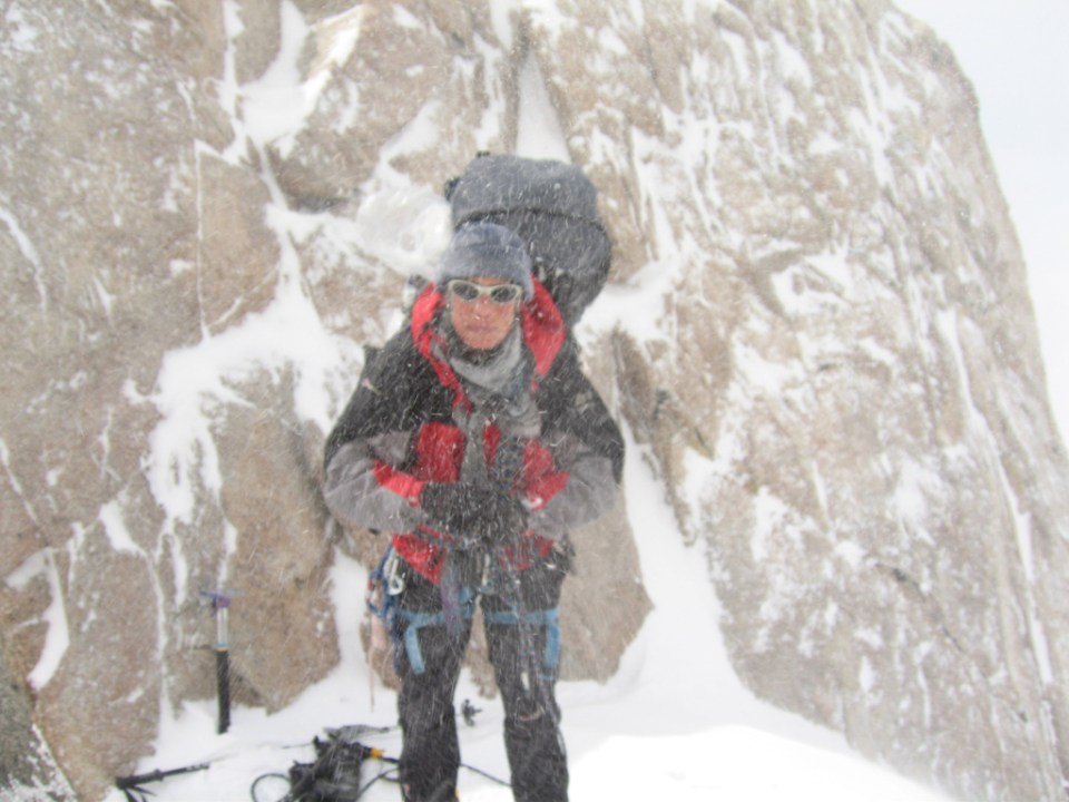 It was cold and very windy on the ridge until a large rock feature called Washburn`s Thumb then it eased off a little.