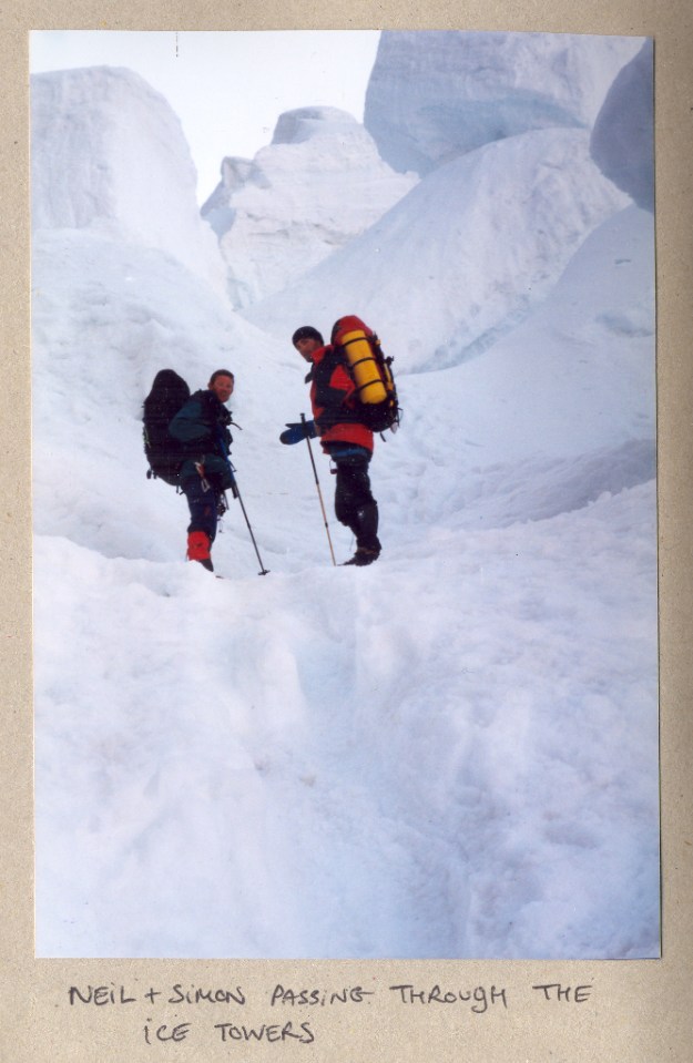 Neil and Simon in the ice towers on Khan Tengri