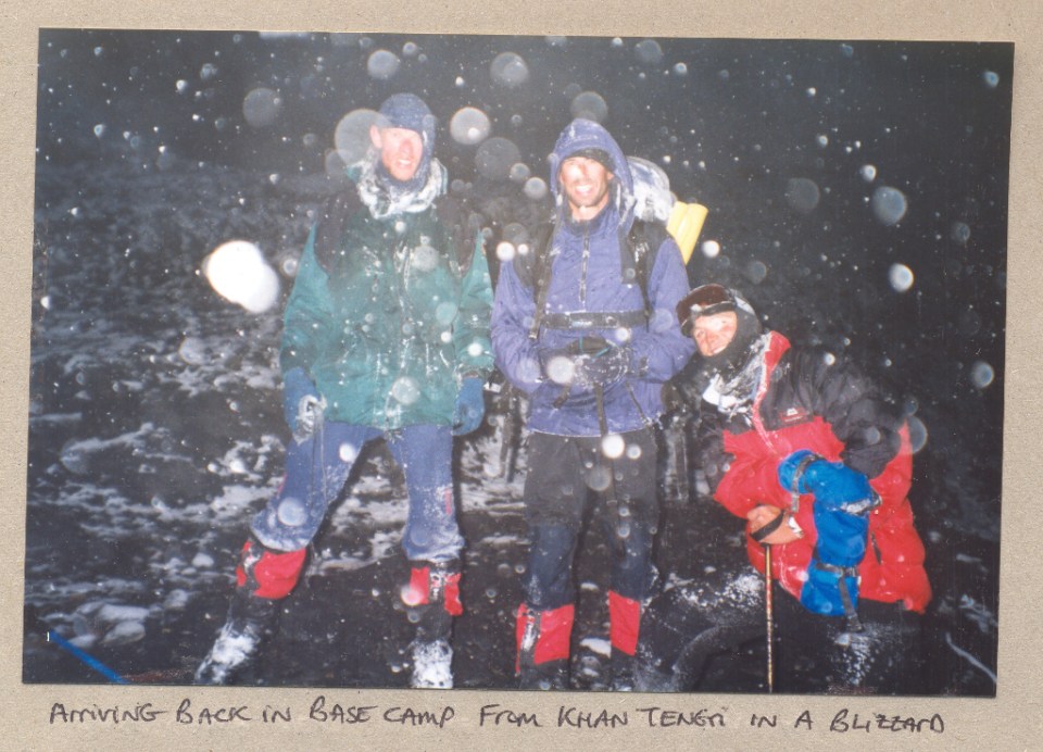 Arriving back at base camp in a blizzard