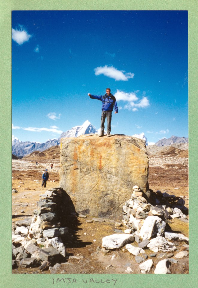 Curious boulder in the Imja Valley