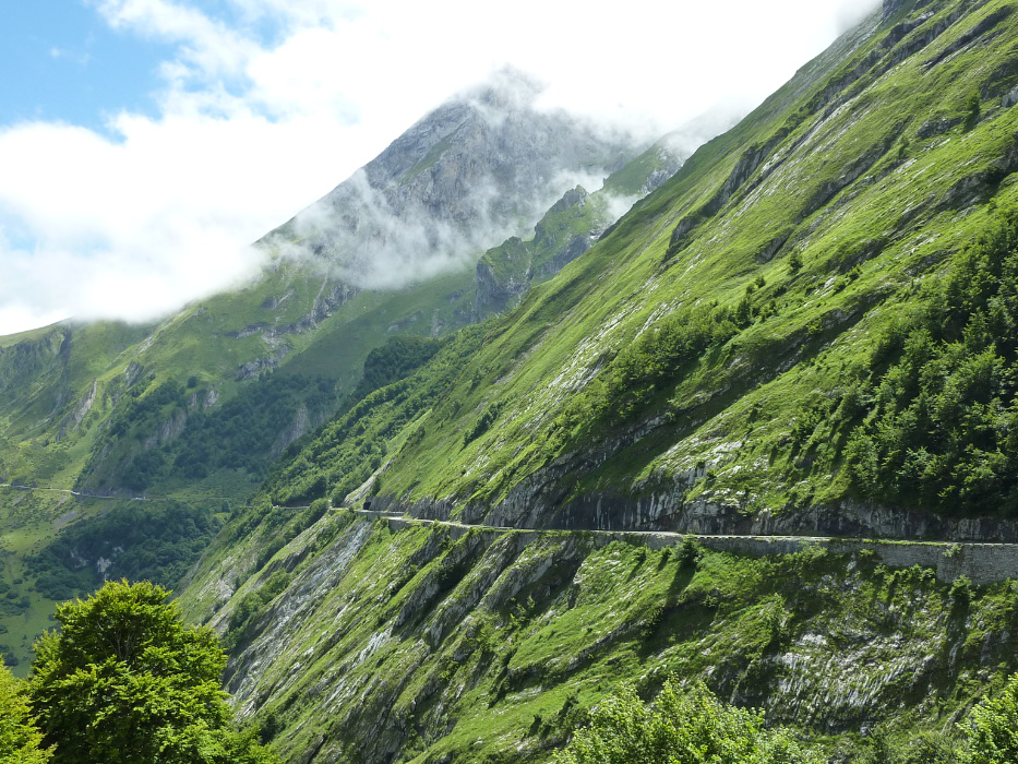 Road between the Col d`Aubisque and the Col de Soulor