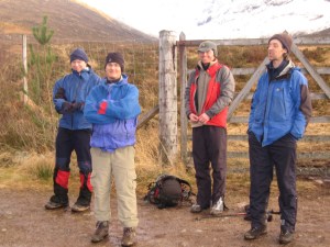The French guys all safe after 3 of them were avalanched down No.2 gully on Ben Nevis, Feb 2006
