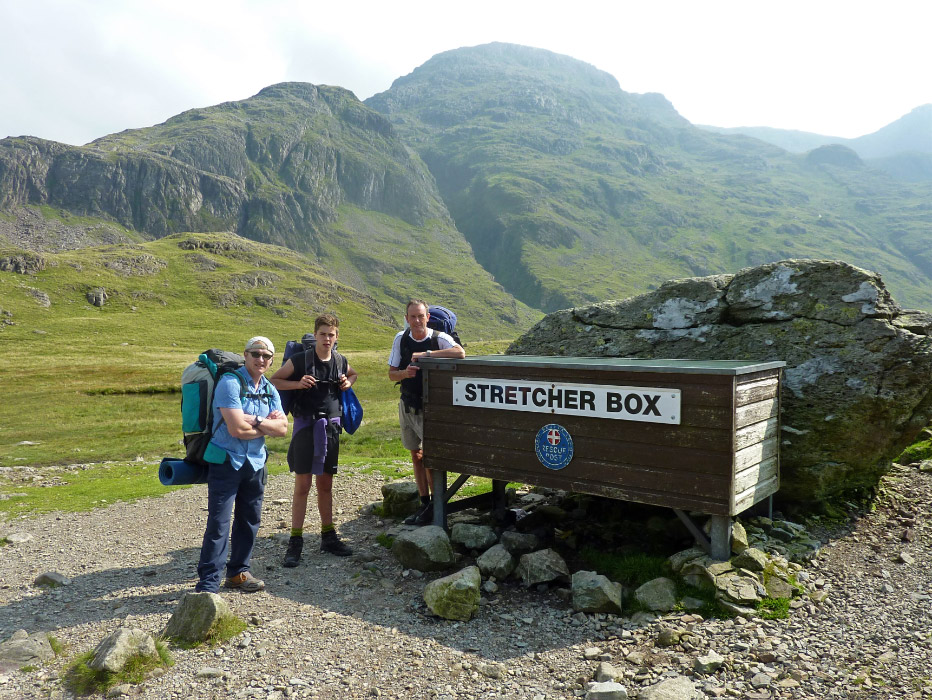 Sty Head Pass with the chasm of Skew Gill in the distance