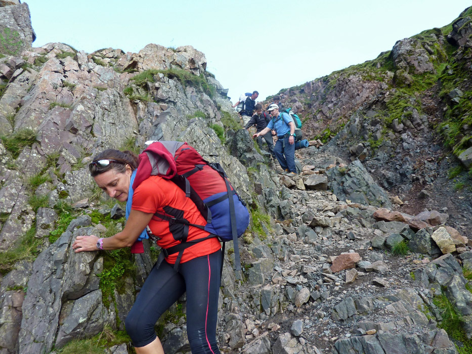 The rough scramble from Mickledore down to Hollow Stones