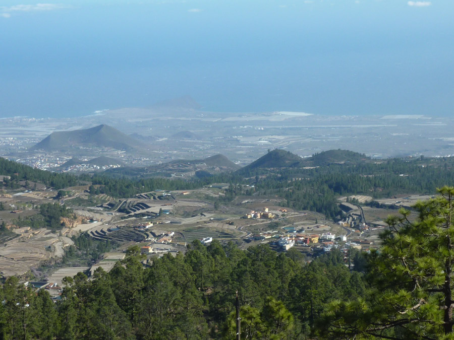 Views looking over to southern airport on way down Teide