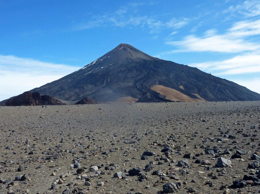 Pico Viejo lava lake and Teide in the distance