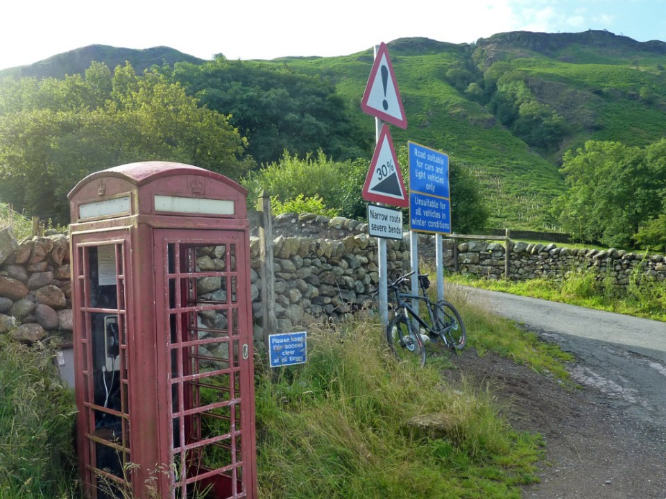The bottom of Hardknott Pass