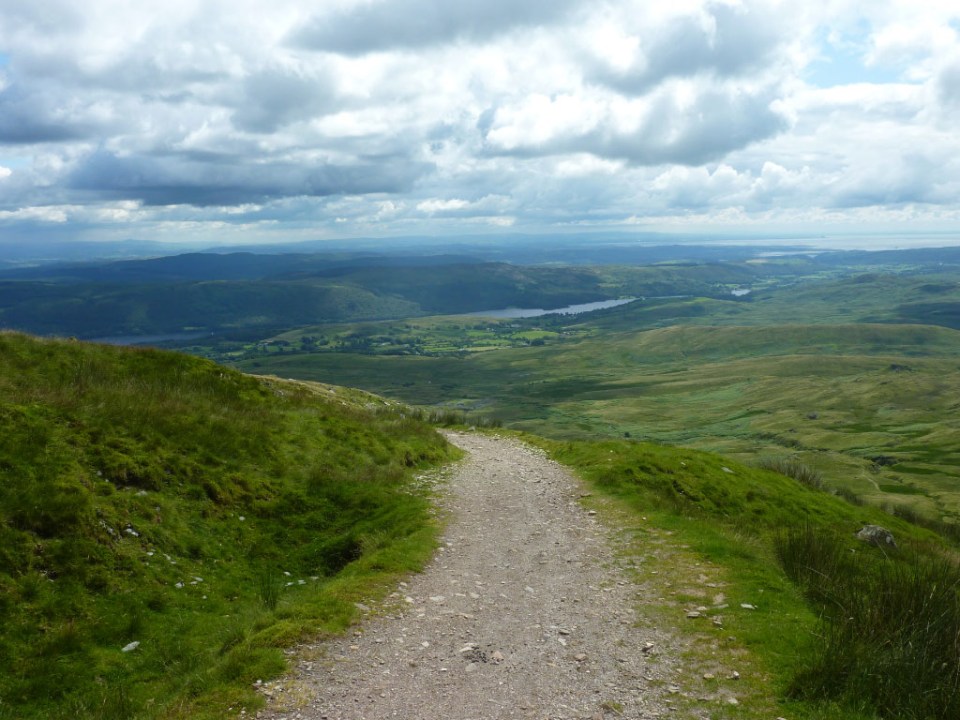 Looking over to Coniston Water from Walna Scar pathLooking over to Coniston Water from Walna Scar path