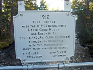 Cairngorm Club Footbridge inscription