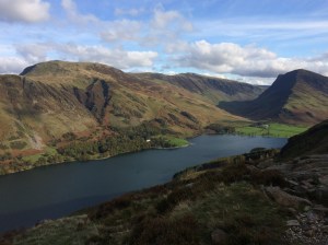 Looking over to Robinson on the left and Fleetwith Pike on the right from the climb up to Red Pike