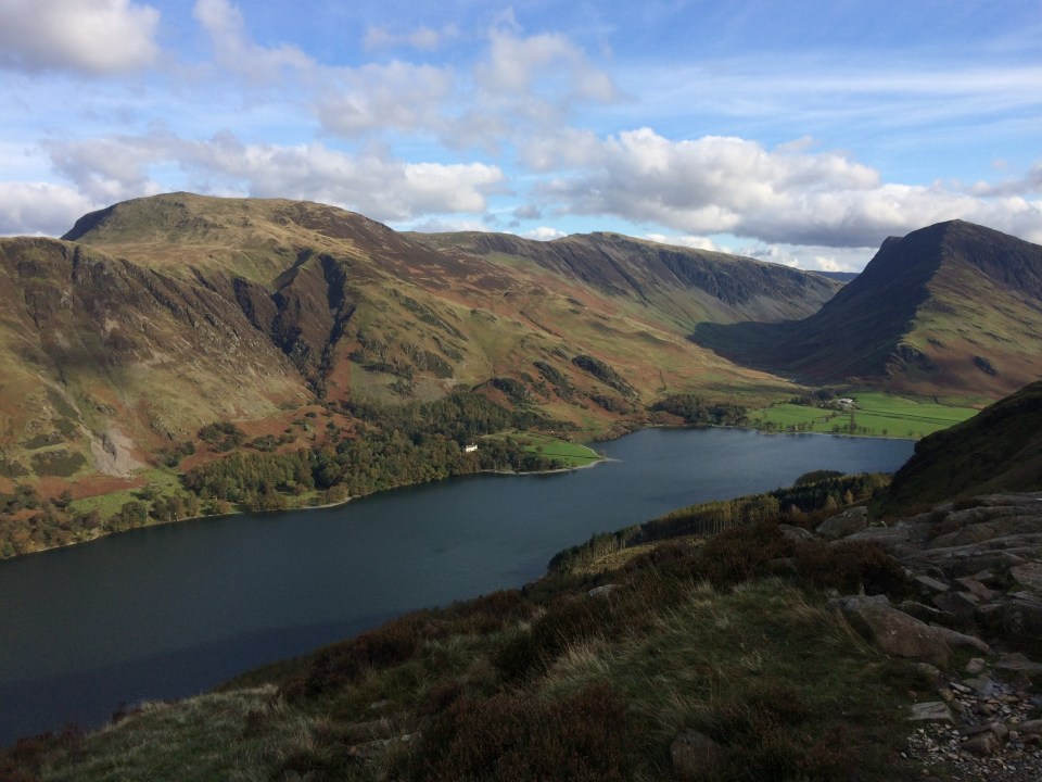 Looking over to Robinson on the left and Fleetwith Pike on the right from the climb up to Red Pike