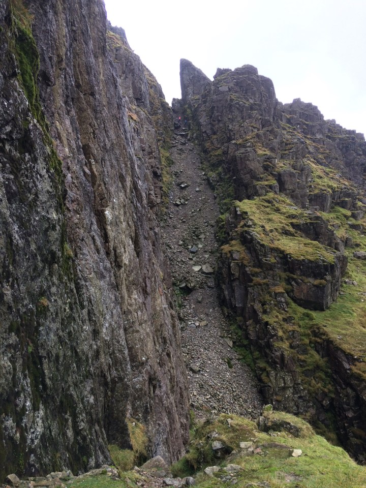 Lords Rake on Scafell with two people nearing the top