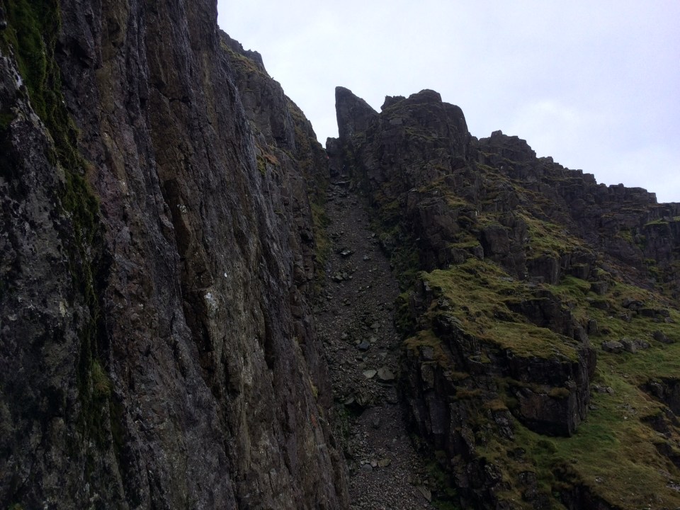 Lords Rake on Scafell with two people nearing the top