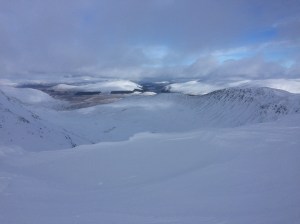 Ben Alder plateau looking towards the Dalwhinnie end of Loch ErichtLoch