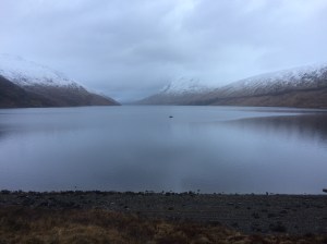 Loch Treig.. the railway runs through the trees on the righthand side